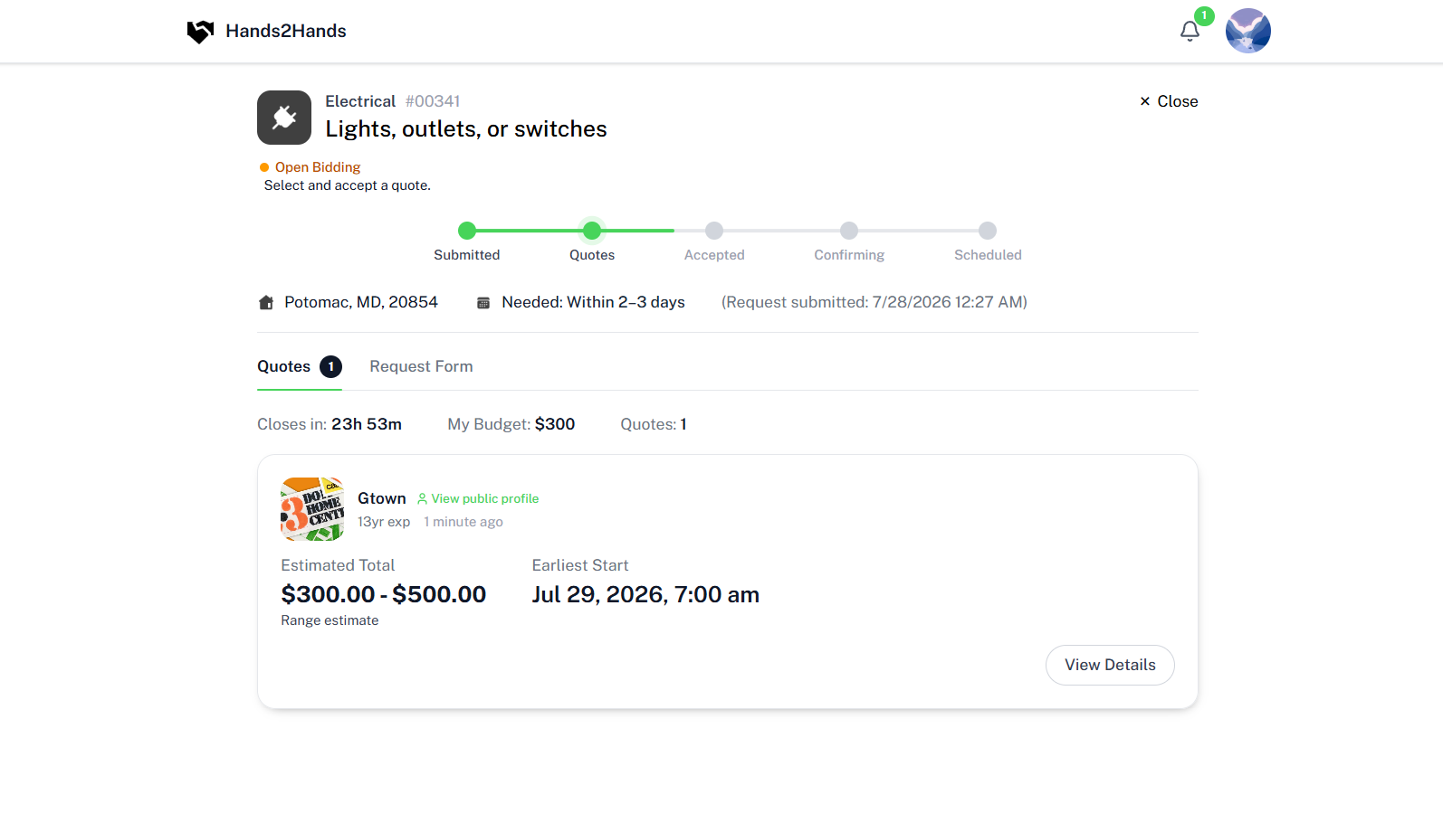 Secure payments and job-management dashboard