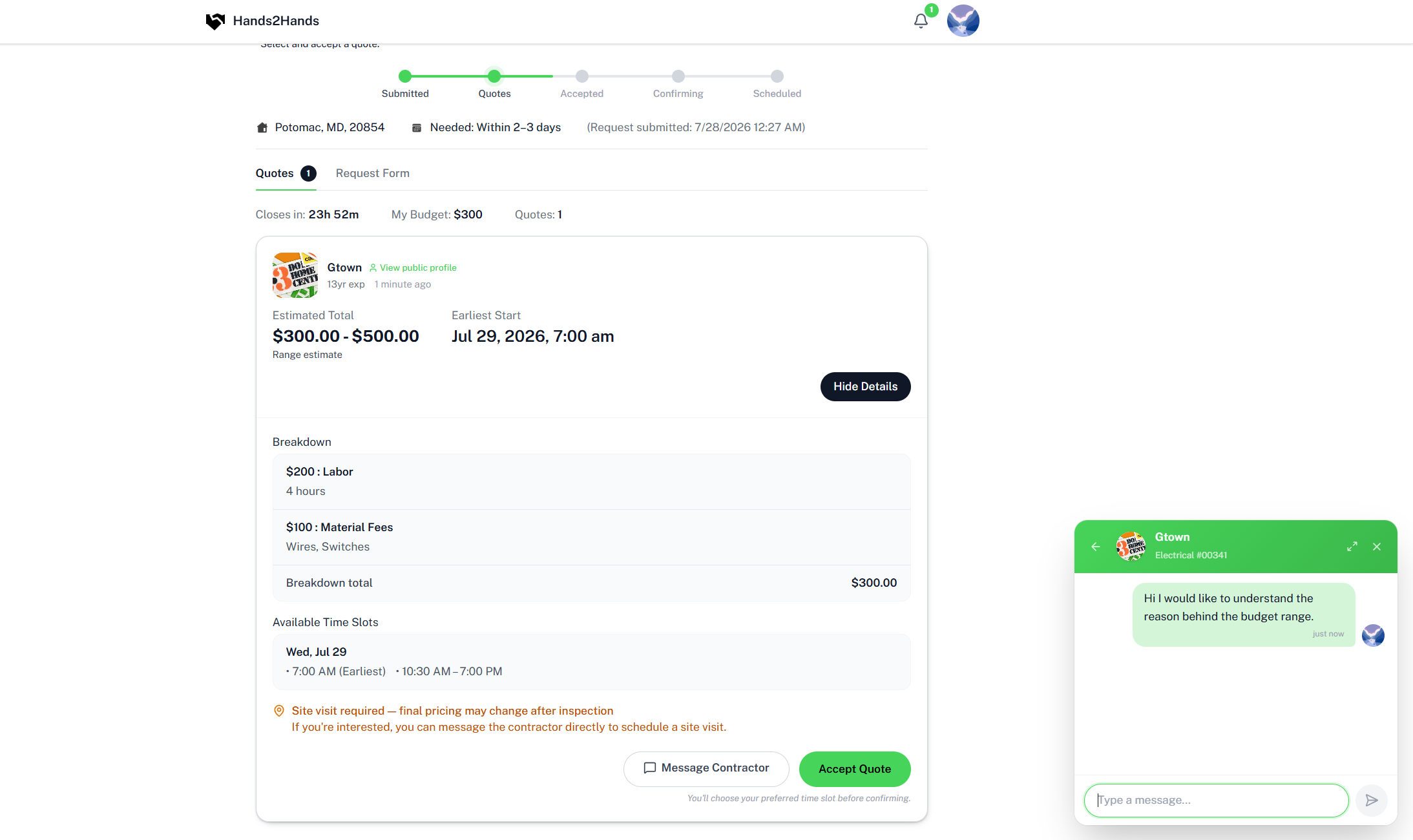 Secure payments and job-management dashboard