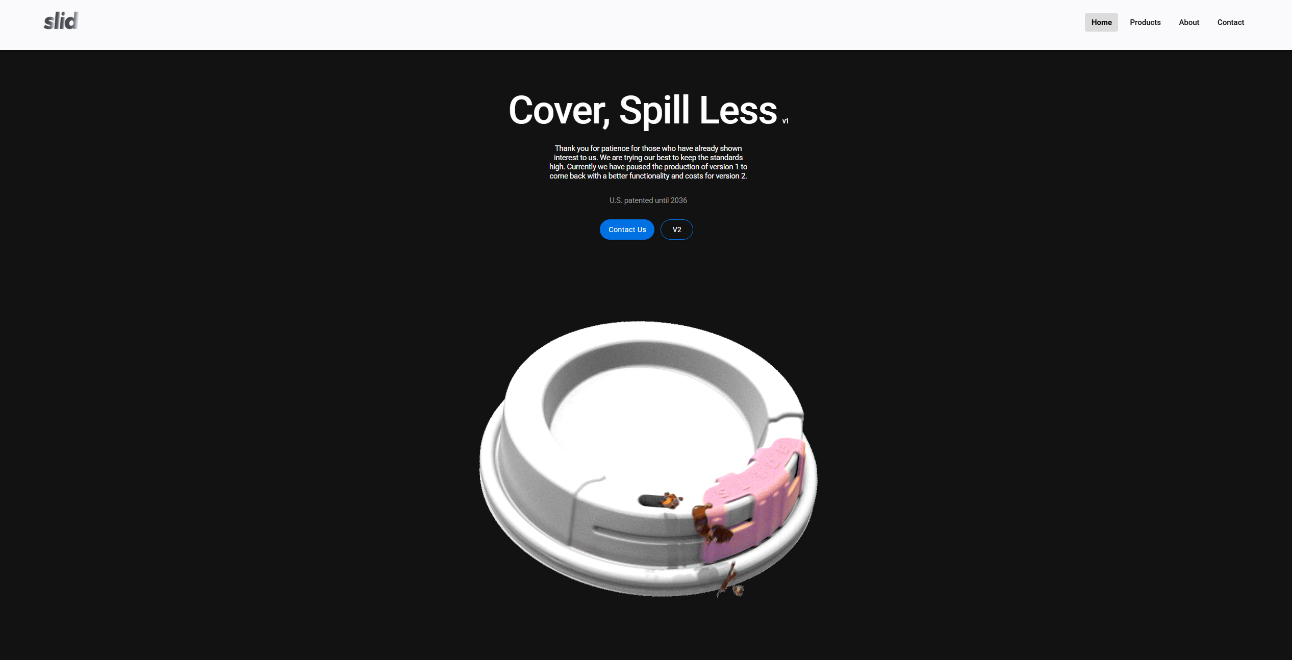 SLID spill-proof hot lid product landing page