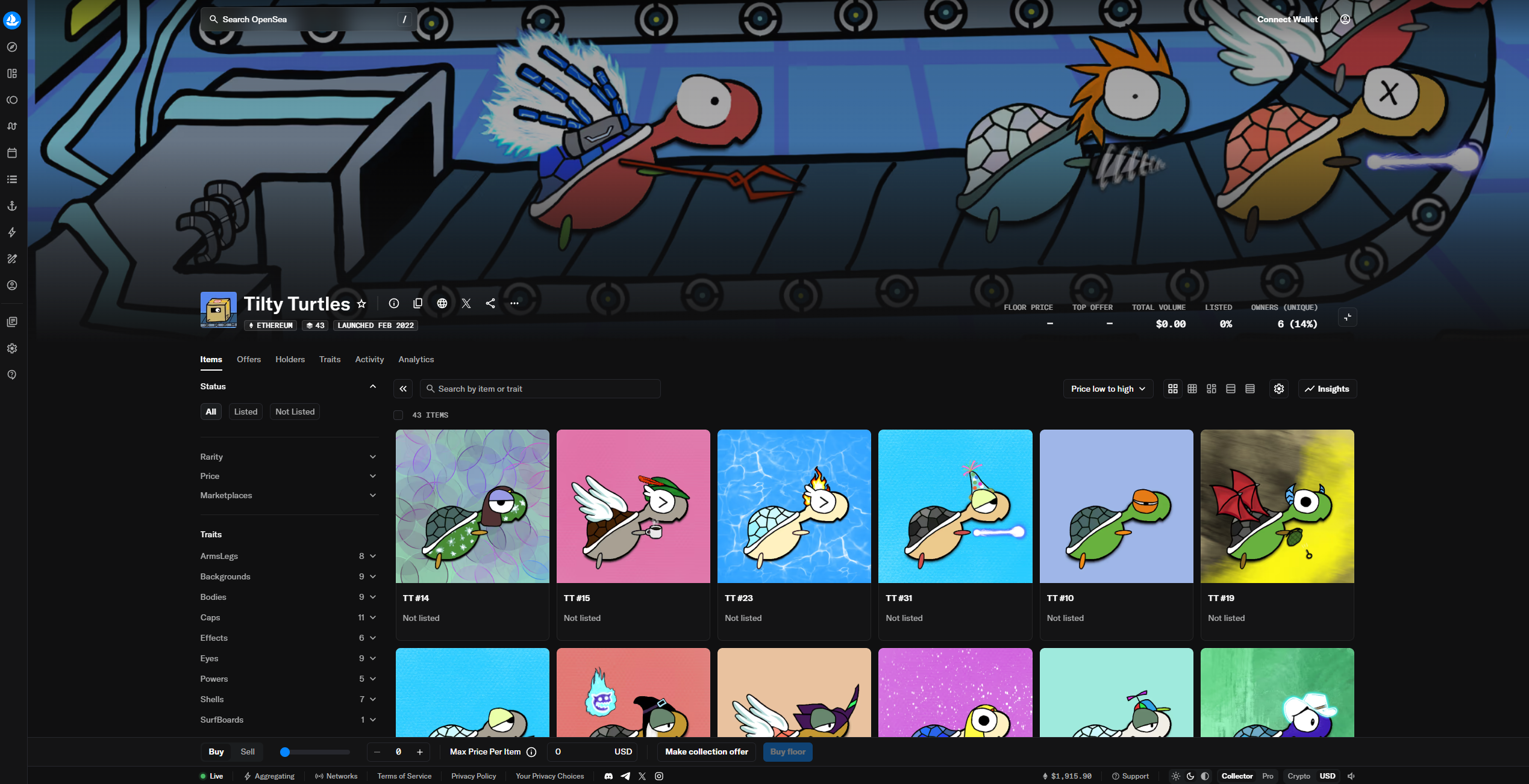 TiltyTurtles digital art collection detail view